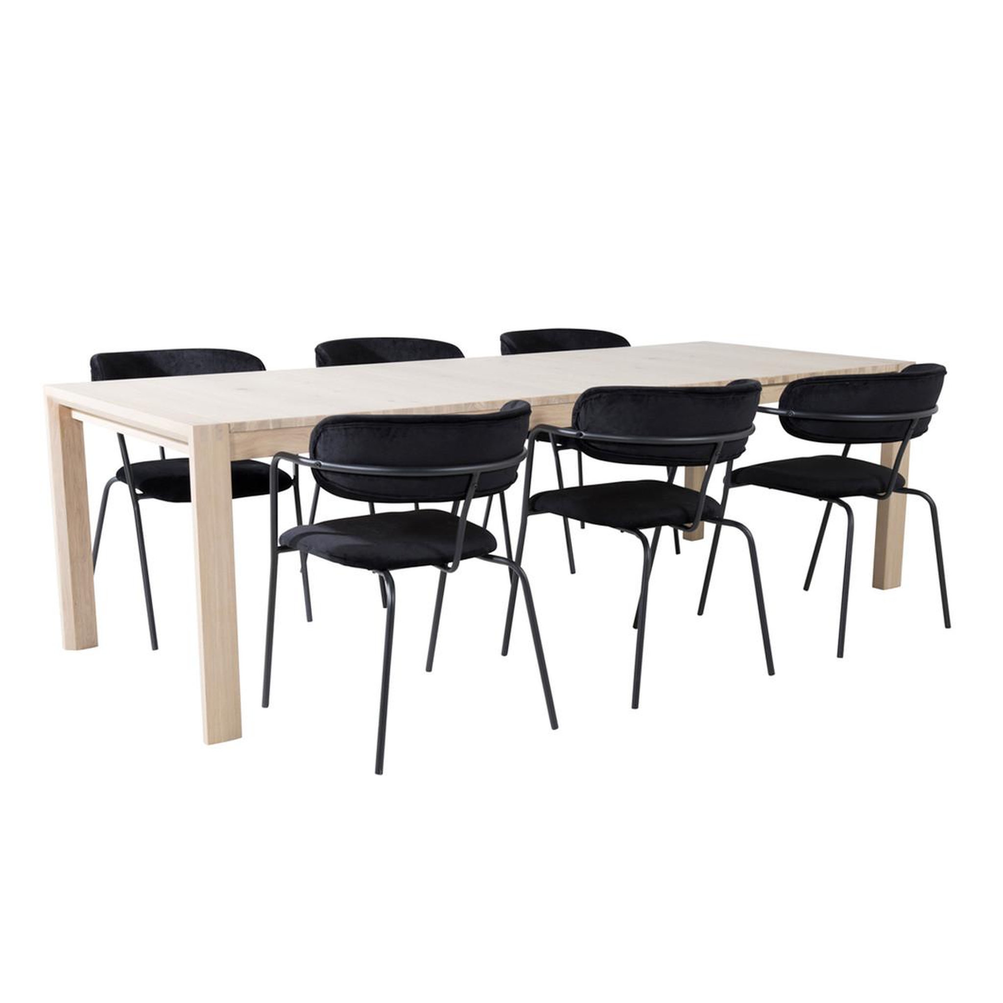 Paris Prix Ensemble table à manger extensible & 6 chaises  slider & arrow  170-250cm noir & beige