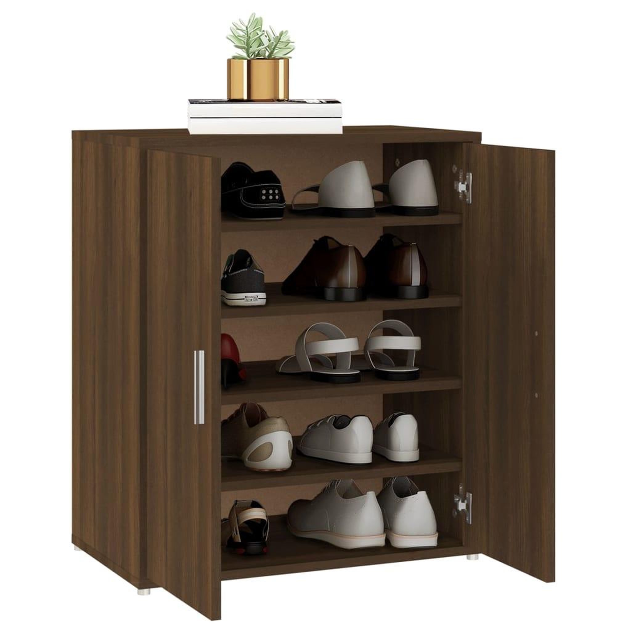 Voir la diapositive 4 : VIDAXL Meuble a chaussures Chene marron 60x35x70 cm Bois d'ingenierie