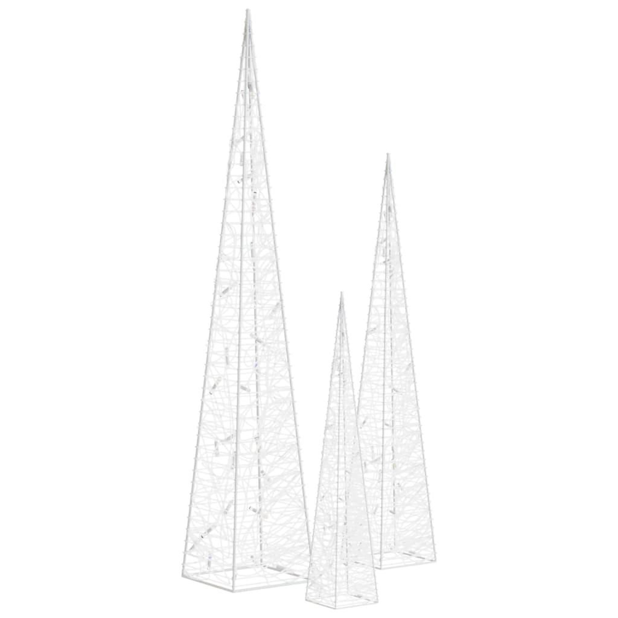 Voir la diapositive 3 : VIDAXL Jeu de cones lumineux a LED Acrylique Bleu 30/45/60 cm