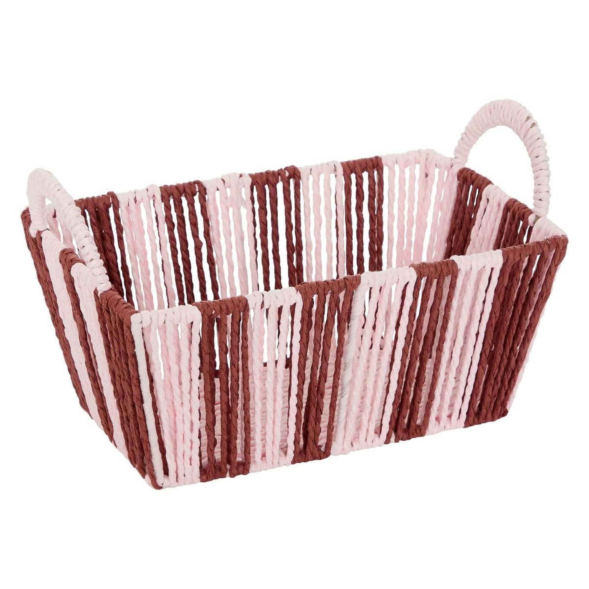 Voir la diapositive 4 : ATMOSPHERA Lot de 3 paniers tressés  chéri  37cm rouge grenat