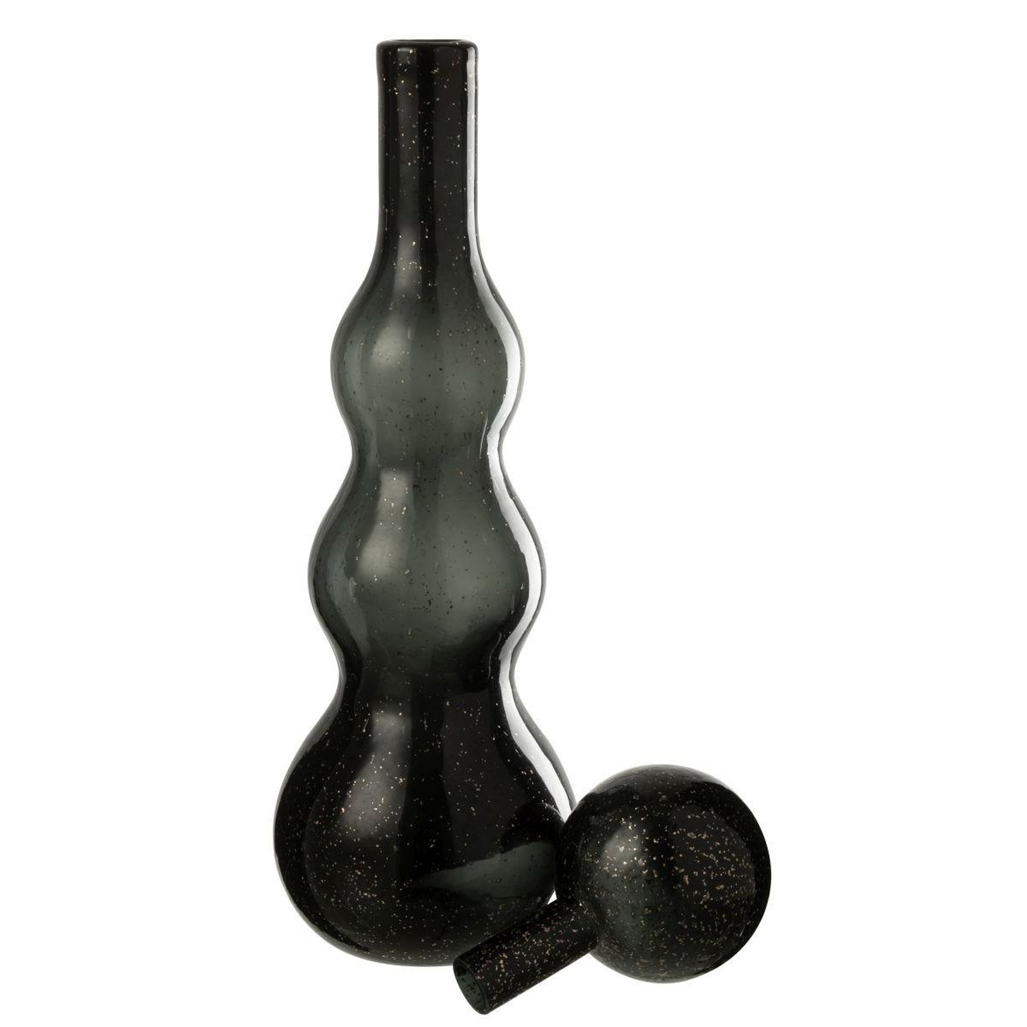 Voir la diapositive 2 : J-LINE Carafe design en verre  carol  52cm noir