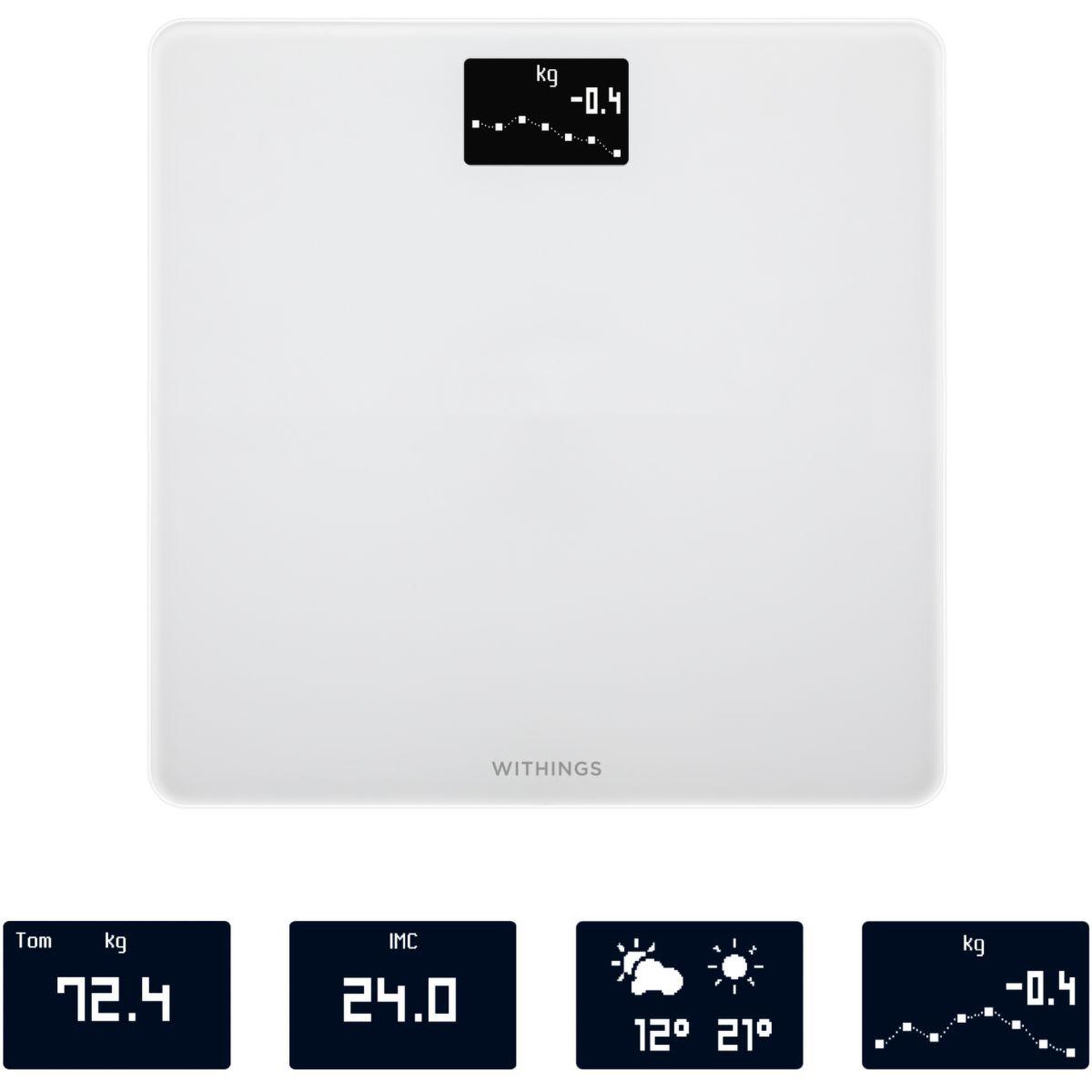 Voir la diapositive 3 : WITHINGS Pèse personne connecté body blanc