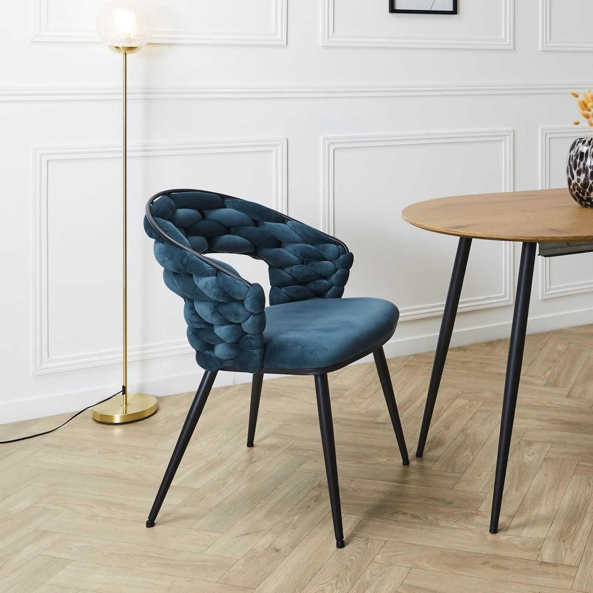 The Home Deco Factory Lot de 2 chaises assise tressée LUND