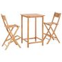 Voir la diapositive 1 : VIDAXL Ensemble de bar 3 pcs Bois de teck solide