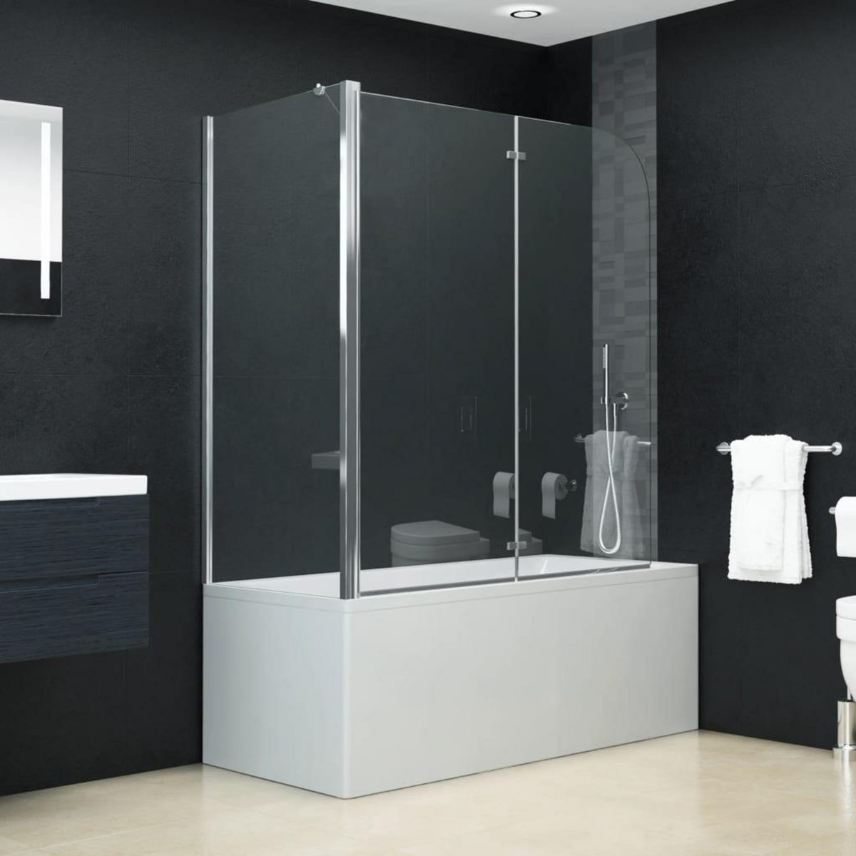 VIDAXL Cabine de douche pliante ESG 120x68x130 cm