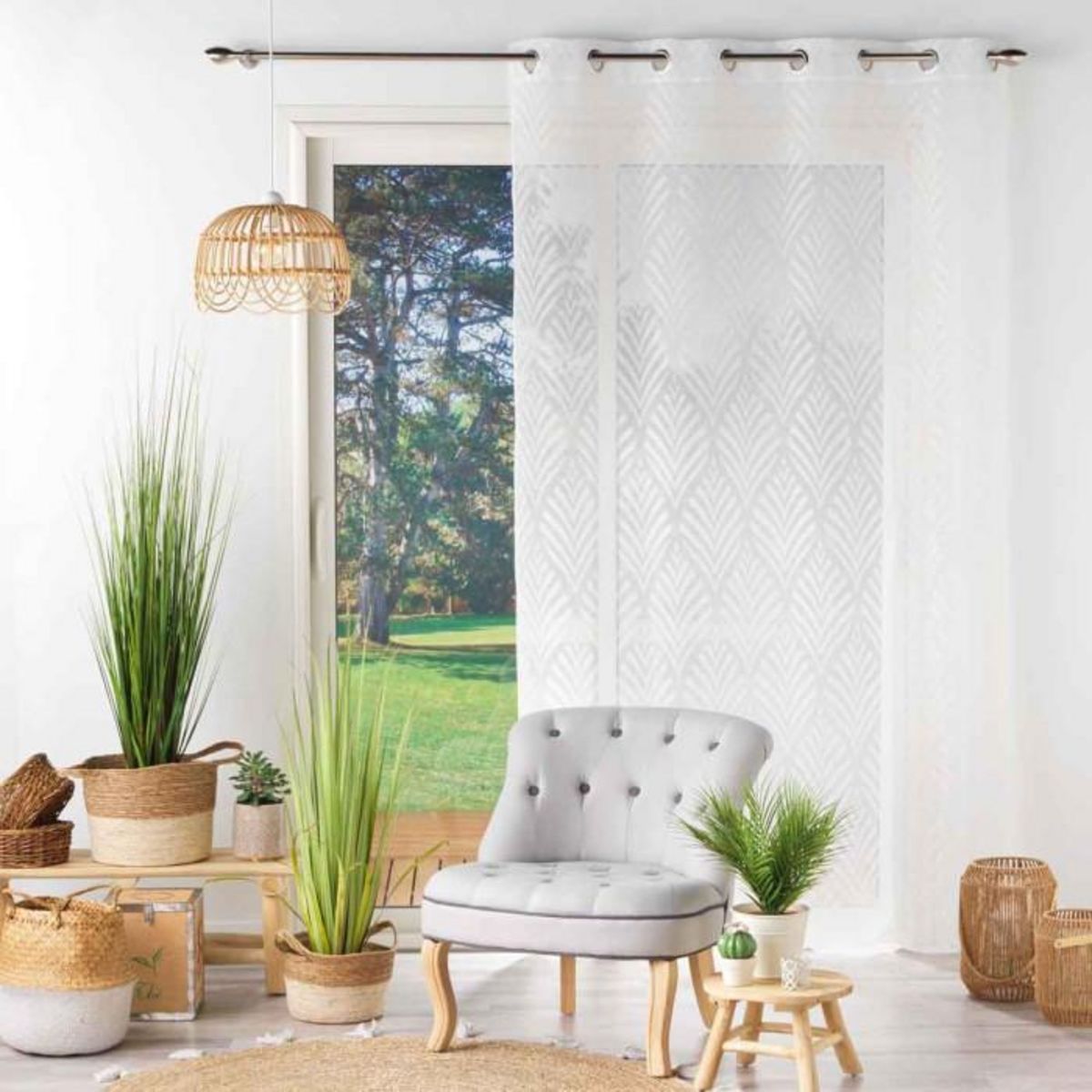 Paris Prix Rideau Voilage à Œillets  Poesia  140x280cm Blanc