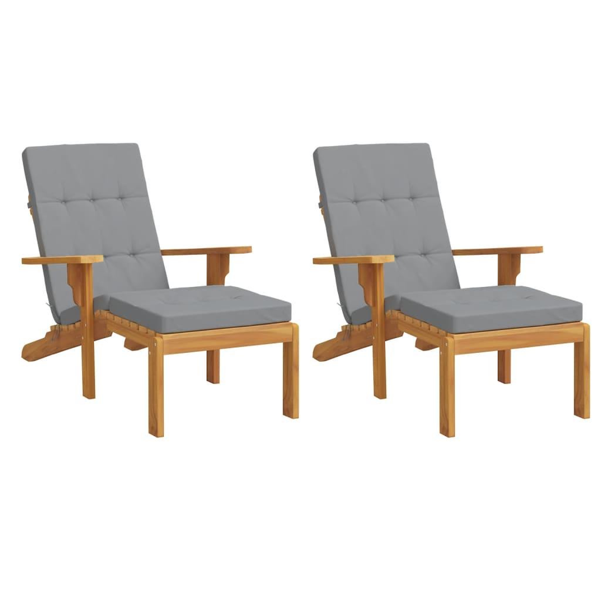 Voir la diapositive 3 : VIDAXL Coussins de chaise longue lot de 2 gris tissu oxford