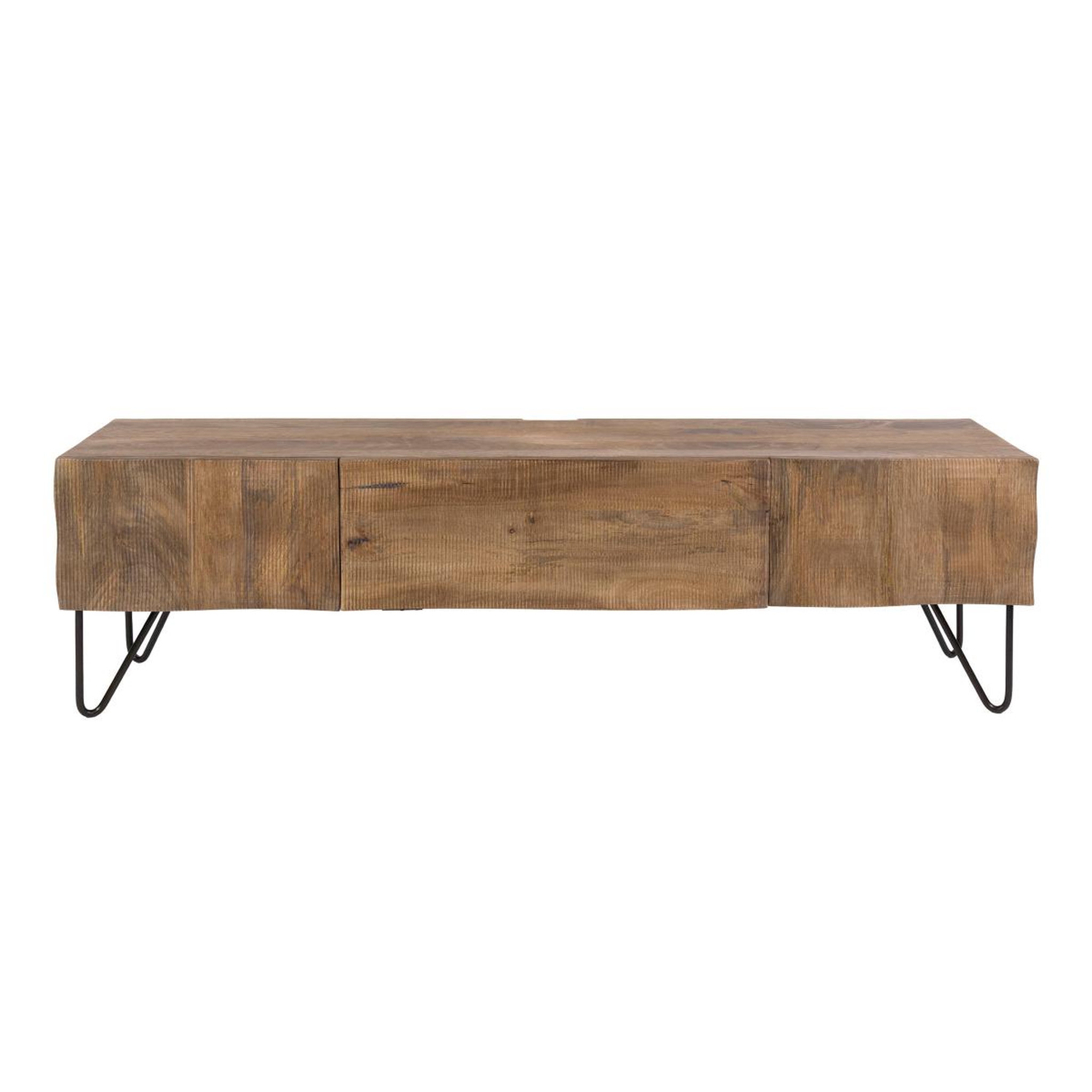 JLC KREATION Meuble tv en manguier 160cm avec rangements naples