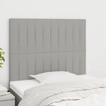 VIDAXL Tetes de lit 2 pcs Gris clair 100x5x78/88 cm Tissu