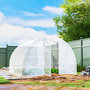 Voir la diapositive 2 : OUTSUNNY Serre tunnel de jardin 9 m² - 3 x 3 x 2 m - porte - acier galvanisé PE 150 g/m² transparent