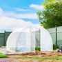 Voir la diapositive 2 : OUTSUNNY Serre tunnel de jardin 9 m² - 3 x 3 x 2 m - porte - acier galvanisé PE 150 g/m² transparent