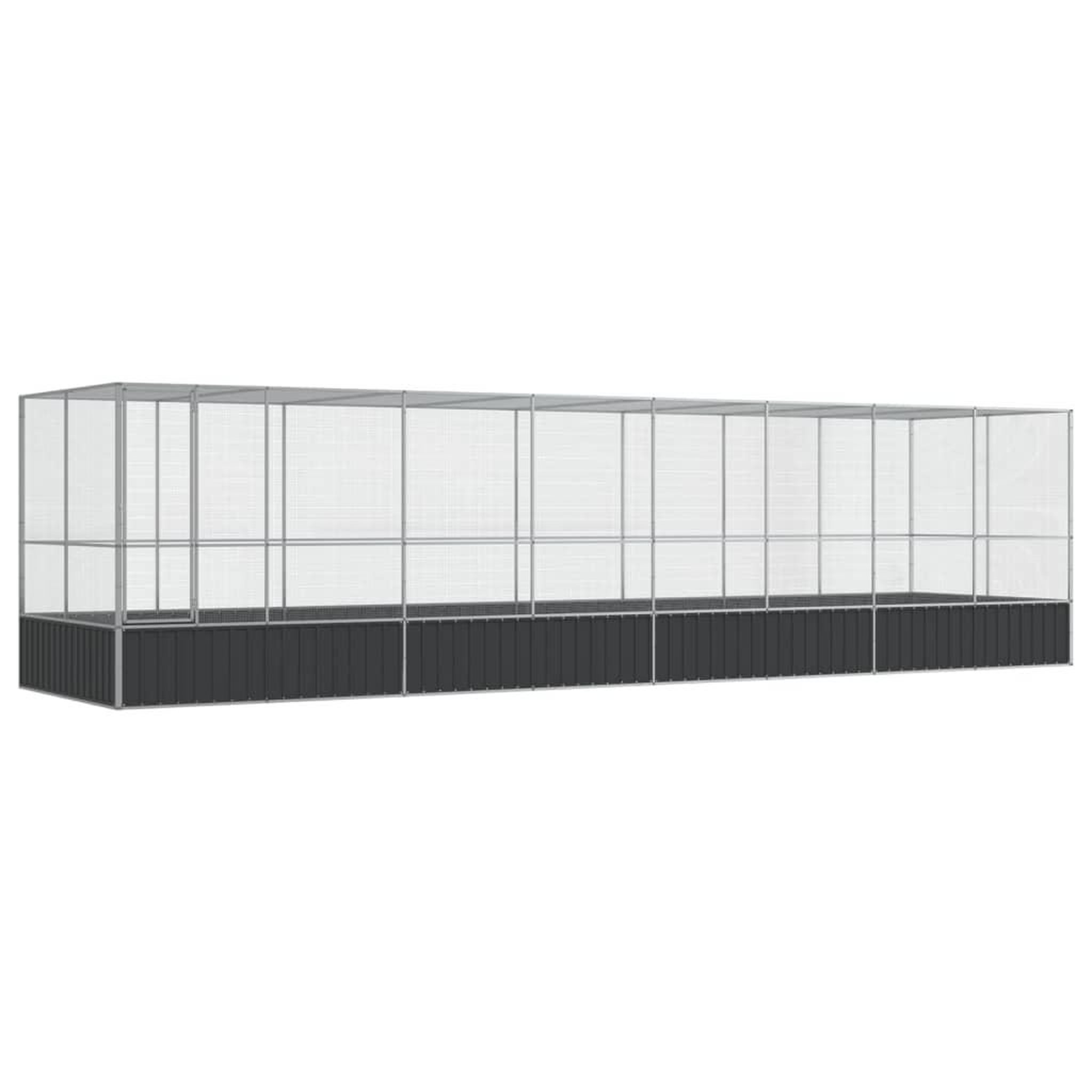 Voir la diapositive 2 : VIDAXL Voliere avec extension argente 832x207x212 cm acier