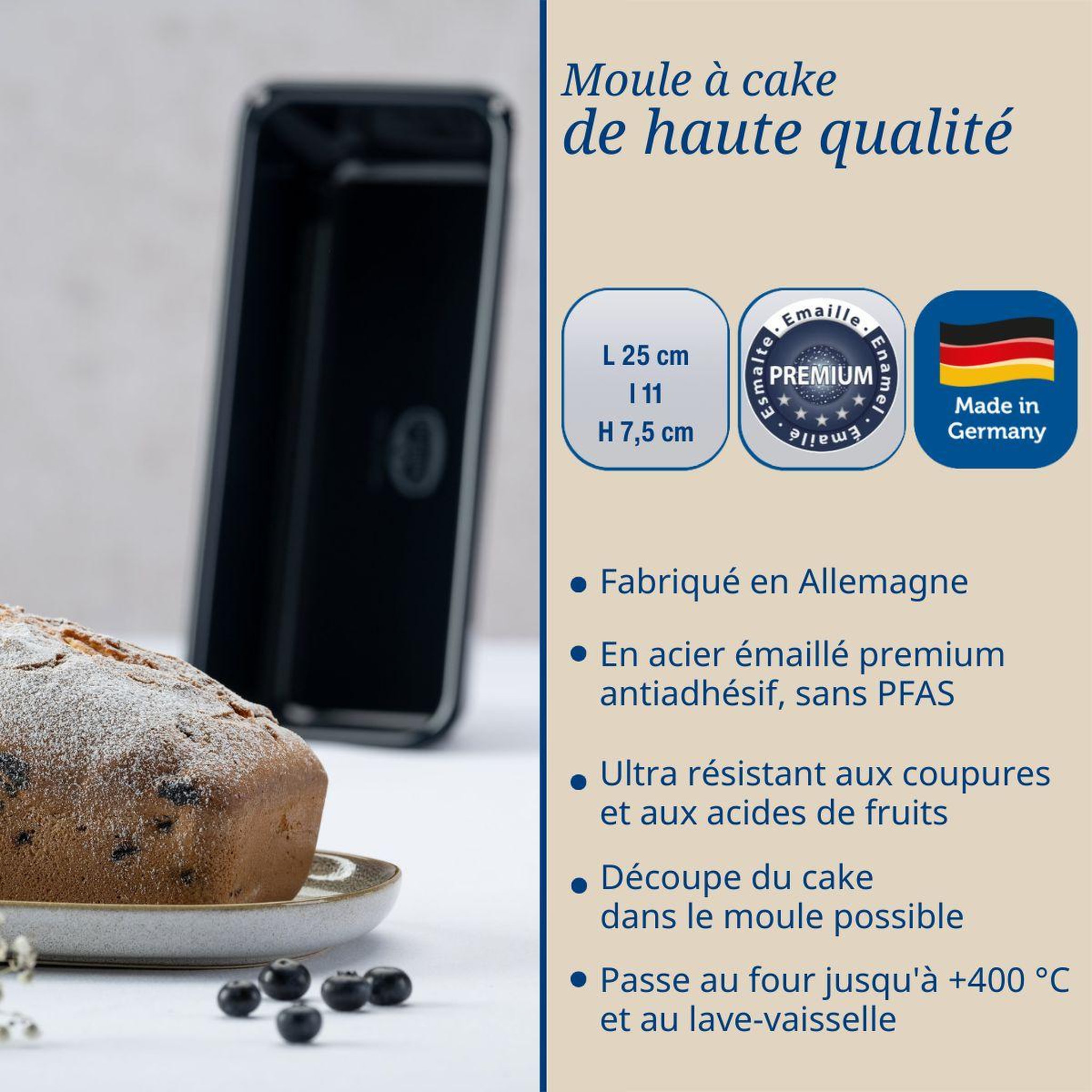 Voir la diapositive 3 : DR.OETKER Moule à cake coins arrondis 25 cm dr oetker back liebe