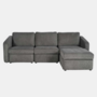 Voir la diapositive 1 : CONCEPT USINE Canapé modulable 3 places gris foncé avec pouf KONEKT