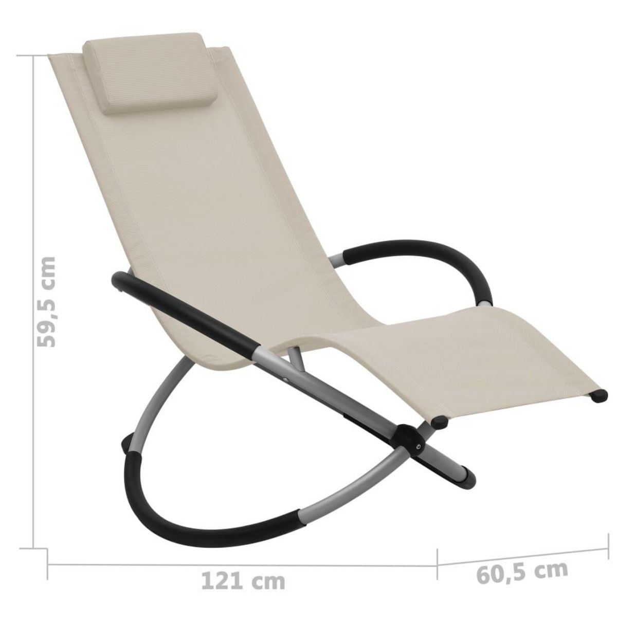 VIDAXL Chaise longue pour enfants Acier Creme