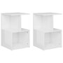 Voir la diapositive 2 : VIDAXL Tables de chevet 2pcs Blanc brillant 35x35x55cm bois ingénierie