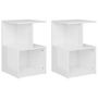 Voir la diapositive 2 : VIDAXL Tables de chevet 2pcs Blanc brillant 35x35x55cm bois ingénierie
