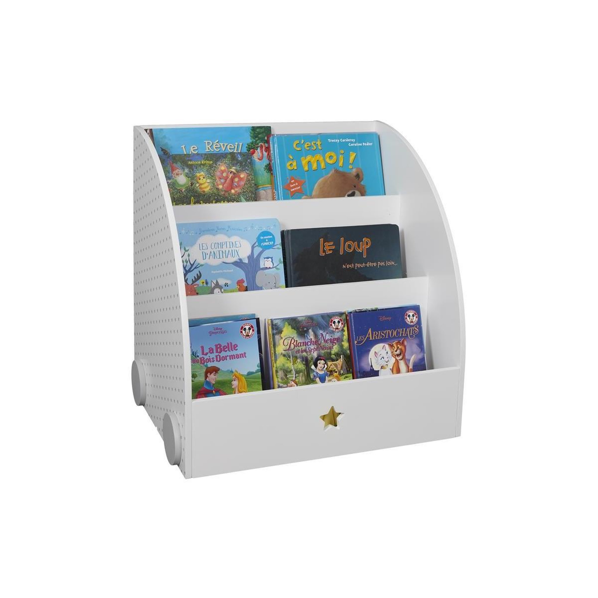 Voir la diapositive 3 : HOME DECO KIDS Bibliothèque enfant deco  maeva  64cm blanc