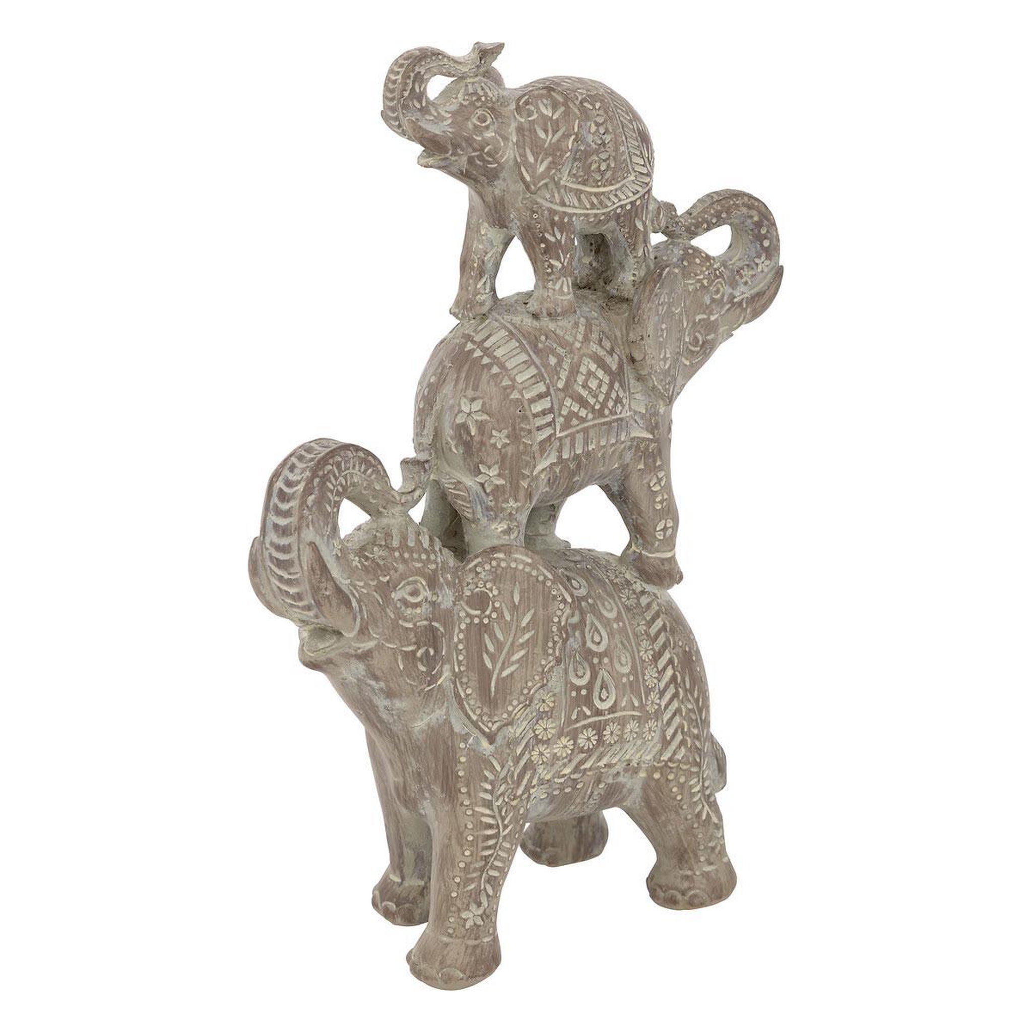 Voir la diapositive 1 : ATMOSPHERA Statuette éléphant en résine  abou  31cm marron