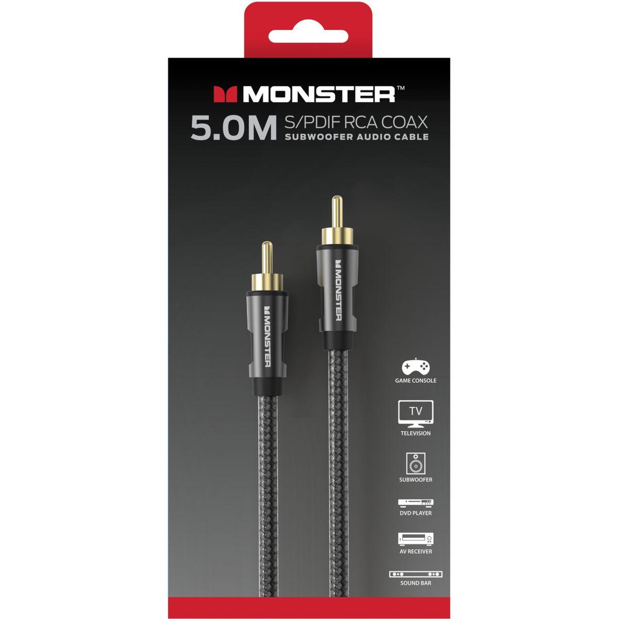 Monster Cable Câble RCA SUBWOOFER RCA M/M 5M