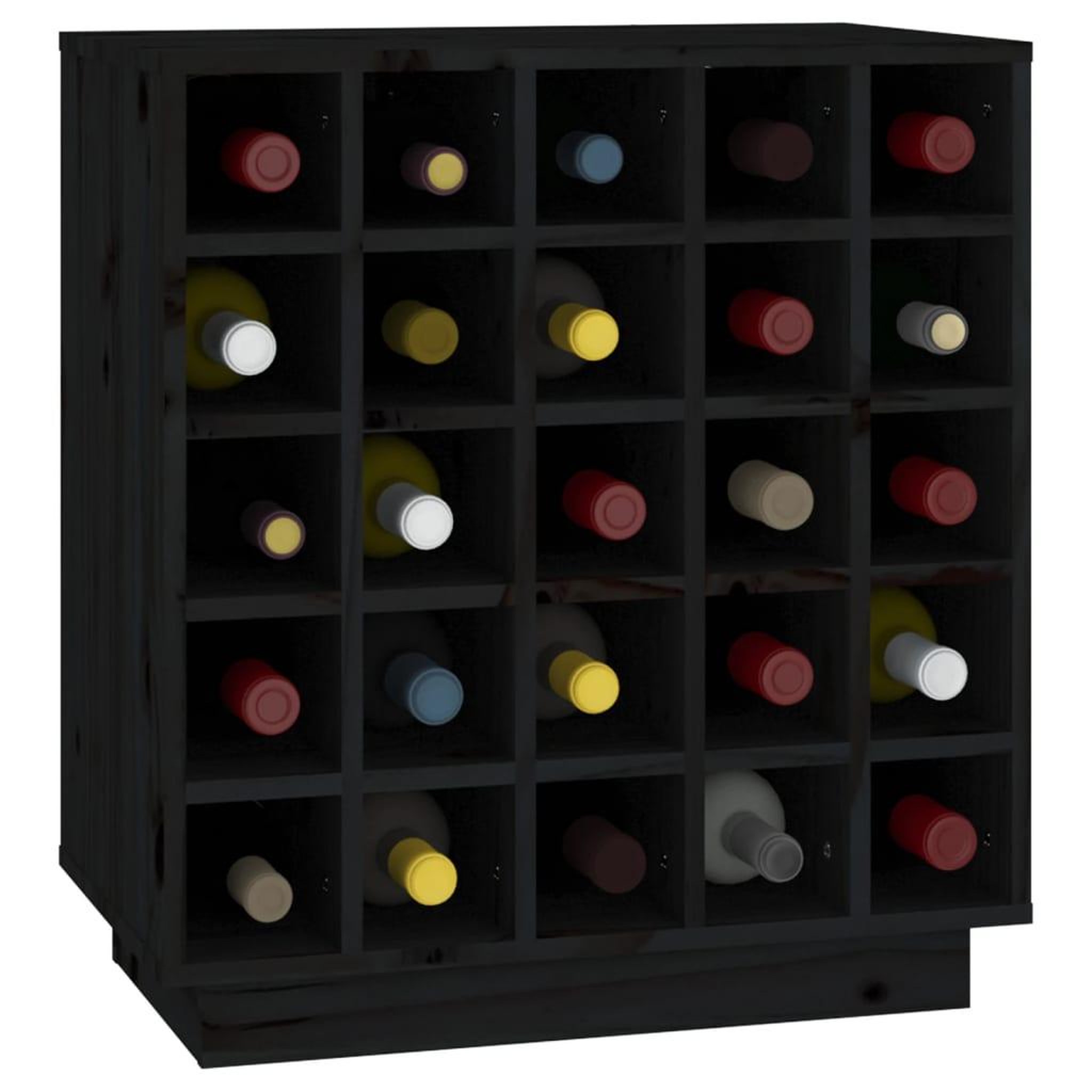 Voir la diapositive 4 : VIDAXL Armoire a vin Noir 55,5x34x61 cm Bois de pin massif