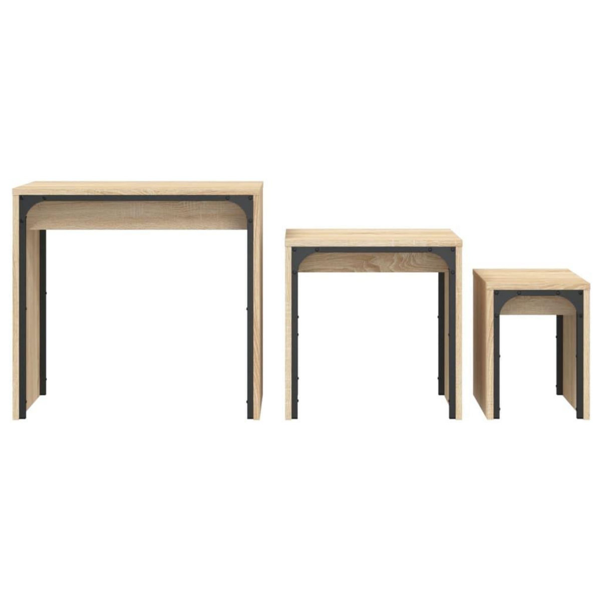 VIDAXL Tables basses gigognes 3 pcs chene sonoma bois d'ingenierie
