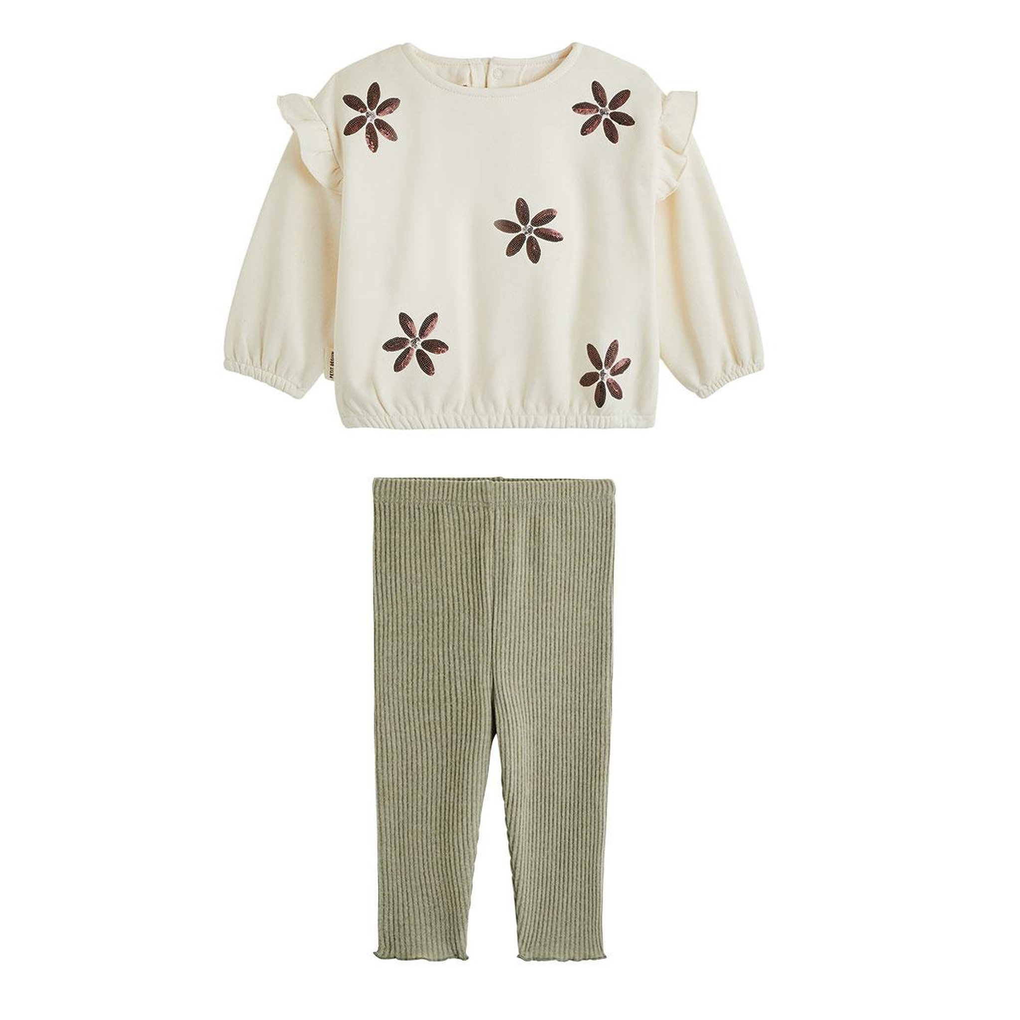 Voir la diapositive 1 : PETIT BEGUIN Ensemble bébé sweat en molleton et legging Misti