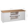 Voir la diapositive 6 : VIDAXL Meuble TV Blanc 120x40x50 cm Bois de pin massif Gamme Panama