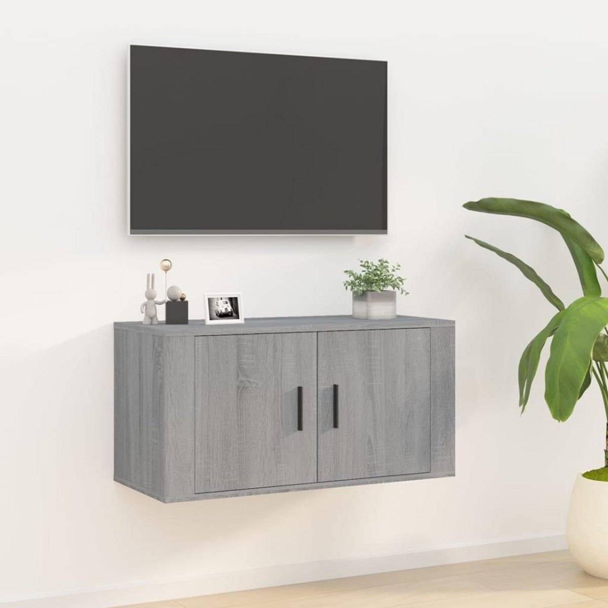 VIDAXL Meuble TV mural Sonoma gris 80x34,5x40 cm