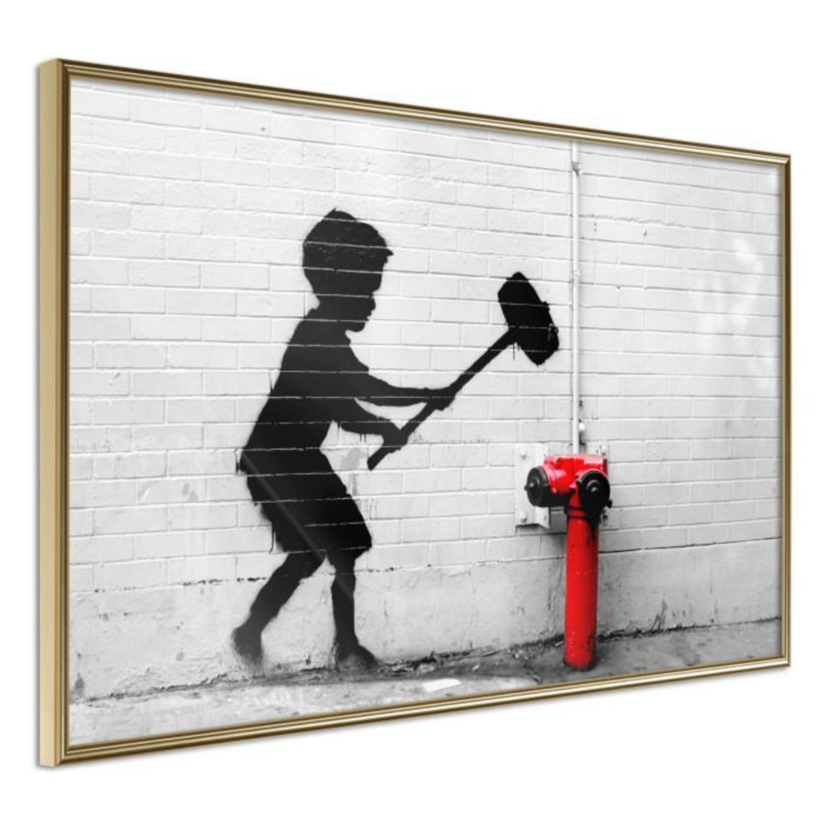 Paris Prix Affiche Murale Encadrée  Banksy Hammer Boy