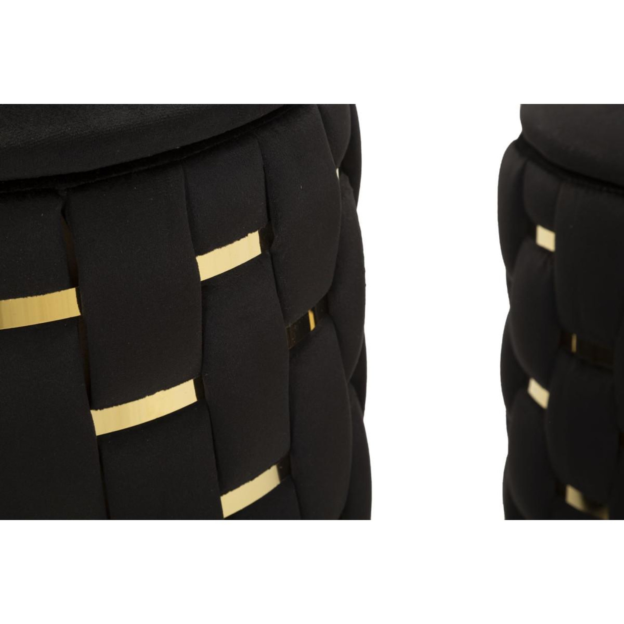 Voir la diapositive 4 : Paris Prix Lot de 2 poufs coffres  shanty  42cm noir & or