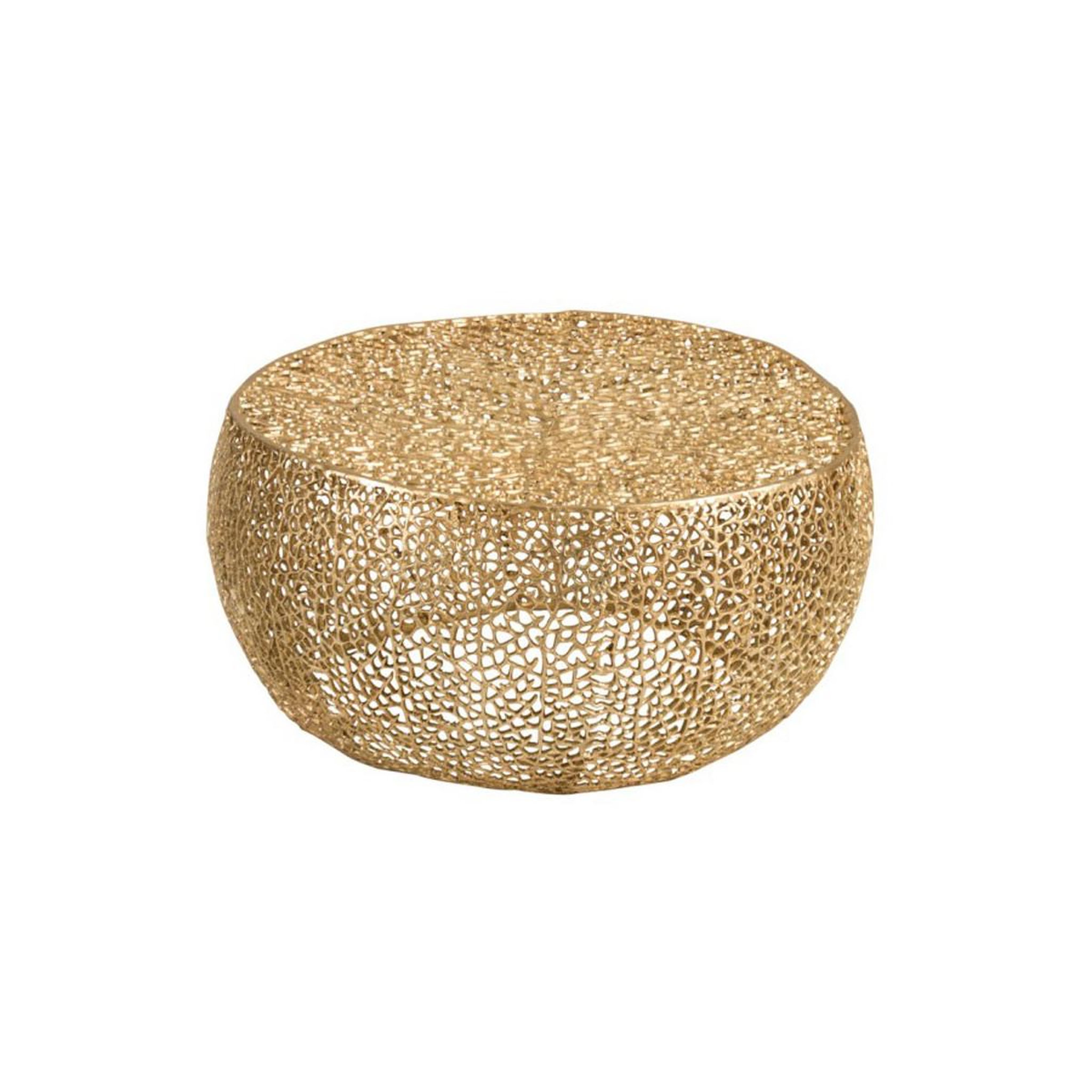 Voir la diapositive 2 : J-LINE Table d'appoint design  corail  81cm or