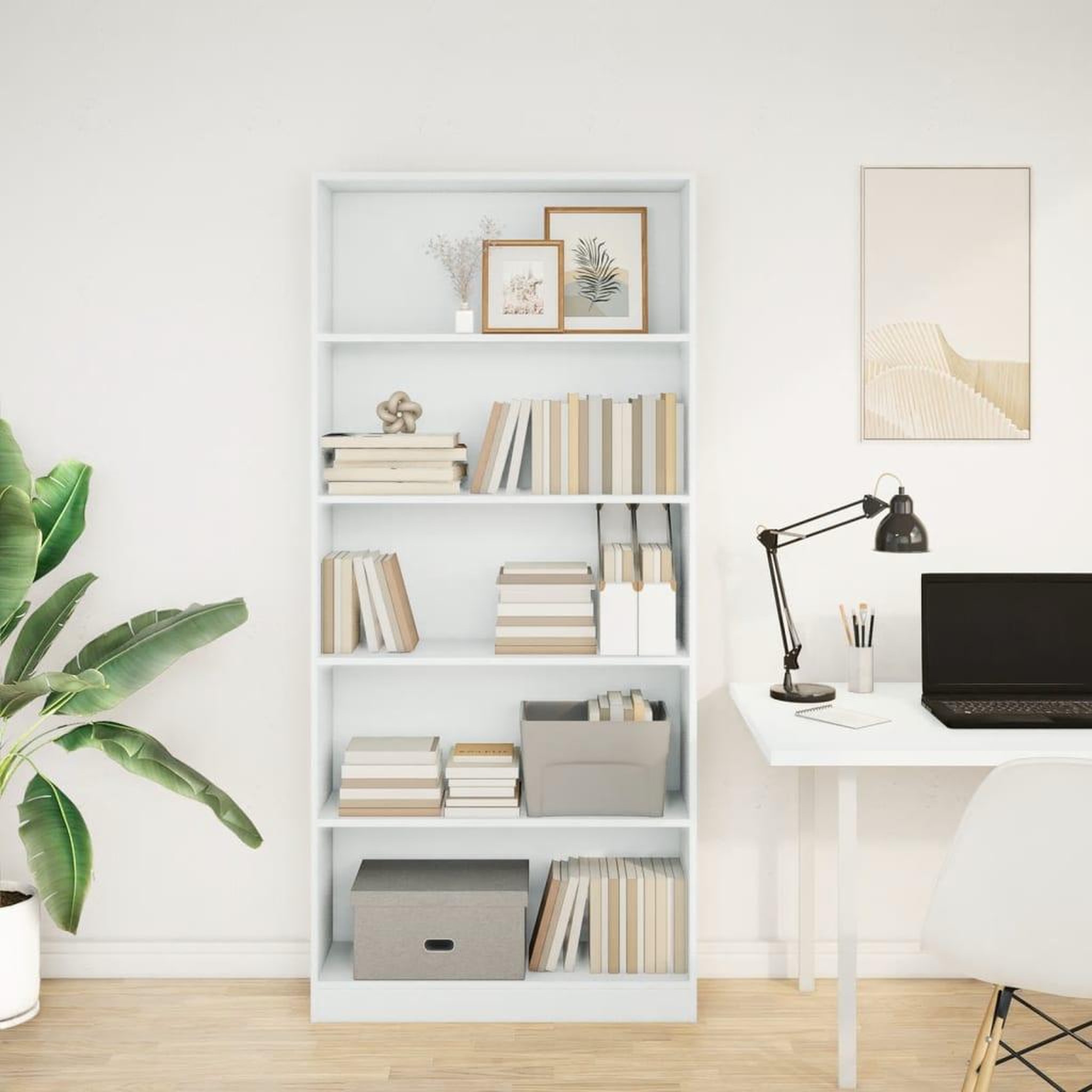 Voir la diapositive 3 : VIDAXL Bibliotheque blanc 80x24x176 cm bois d'ingenierie