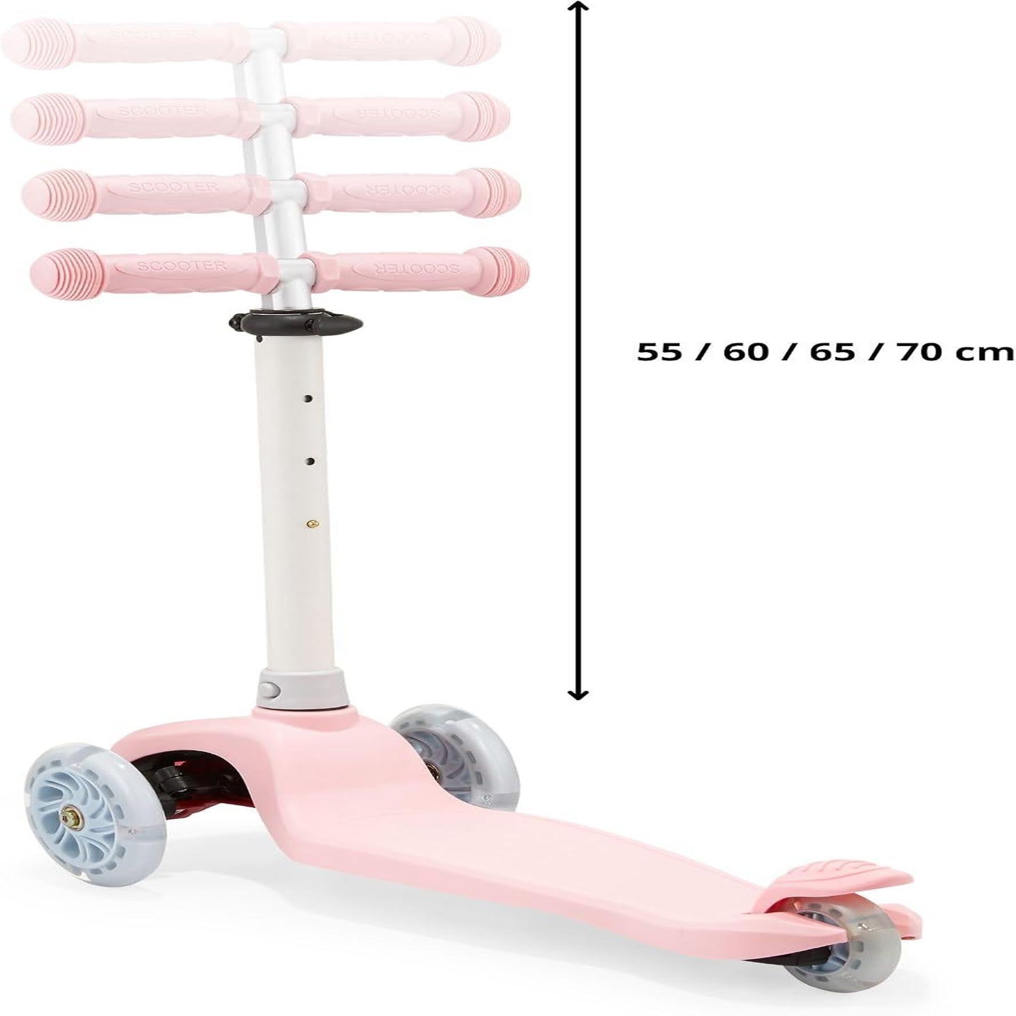 Voir la diapositive 6 : HYPERMOTION Trottinette Enfant 3 Roues Noire avec LED Multicolores, Guidon Réglable, dès 3 Ans