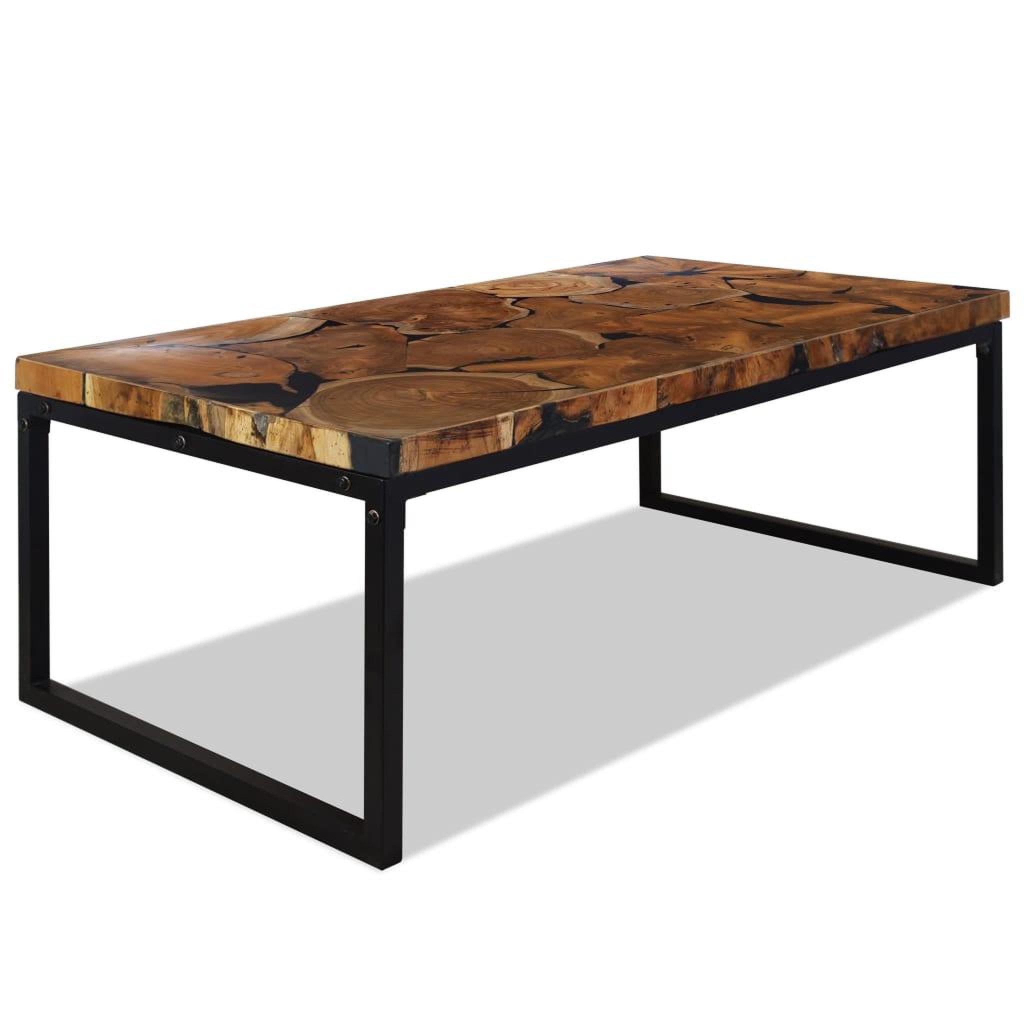 Voir la diapositive 1 : VIDAXL Table basse Teck Resine 110x60x40 cm