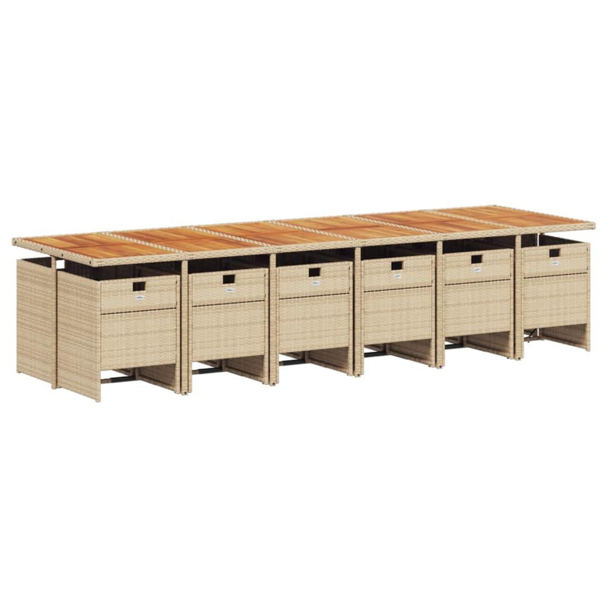 Voir la diapositive 3 : VIDAXL Ensemble a manger de jardin et coussins 13 pcs beige