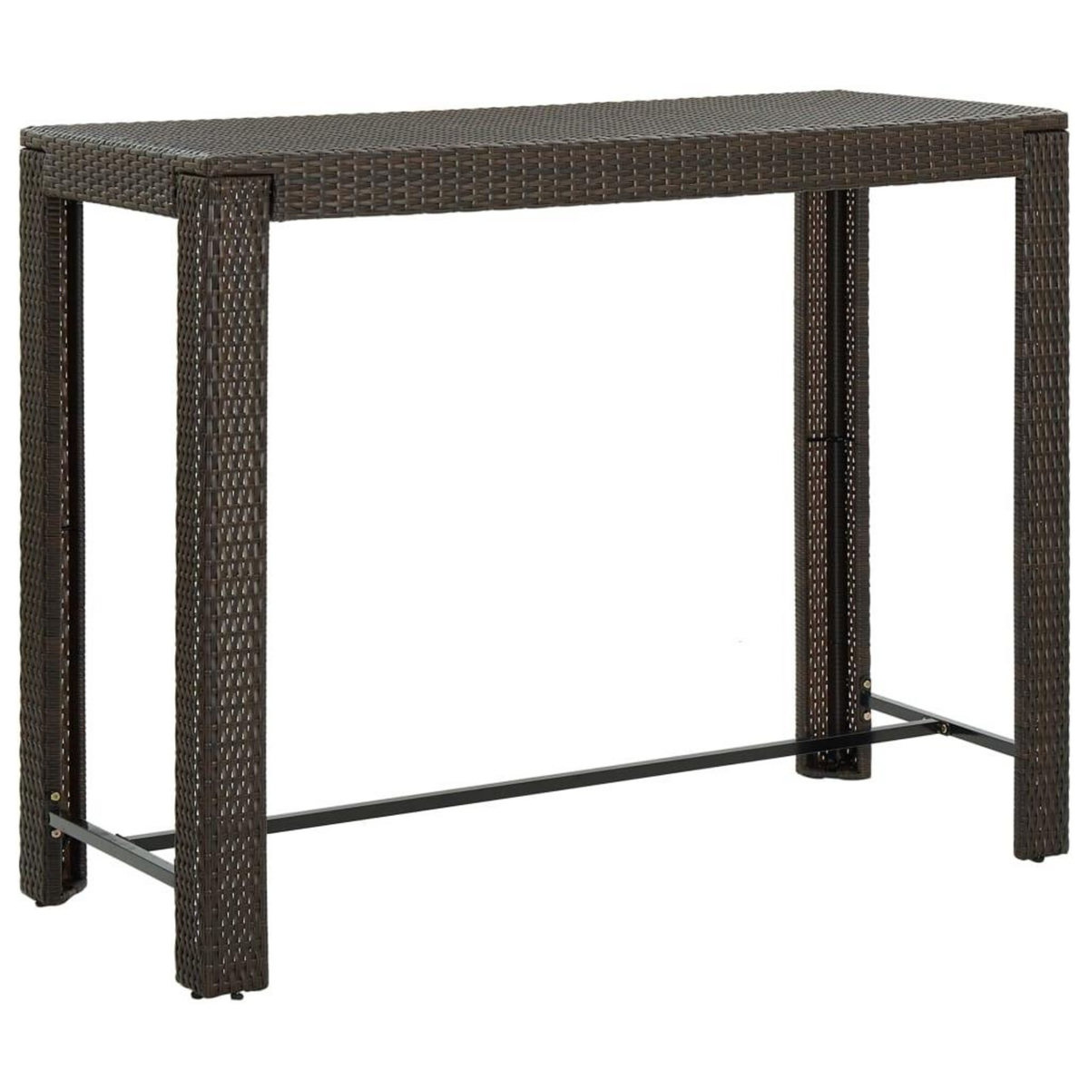 VIDAXL Table de bar de jardin Marron 140,5x60,5x110,5cm Resine tressee