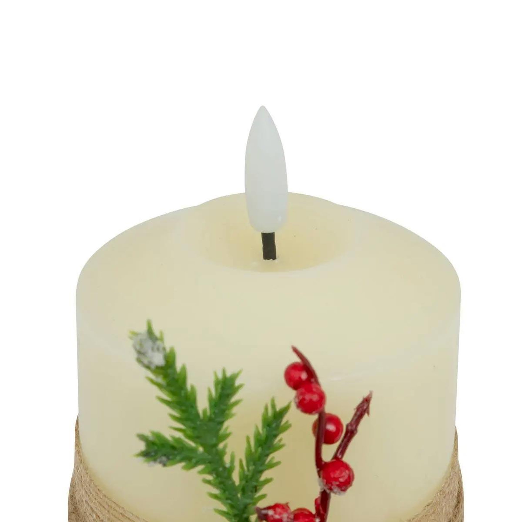 Voir la diapositive 3 : ATMOSPHERA Bougie led de noël  branche  12cm blanc