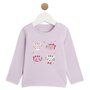 Voir la diapositive 1 : INEXTENSO T-shirt manches longues chat en coton bébé fille
