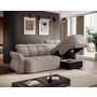 Voir la diapositive 2 : BEST MOBILIER Brume - canapé d'angle droit 4 places convertible électrique avec coffre et têtières réglables en tissu bouclette