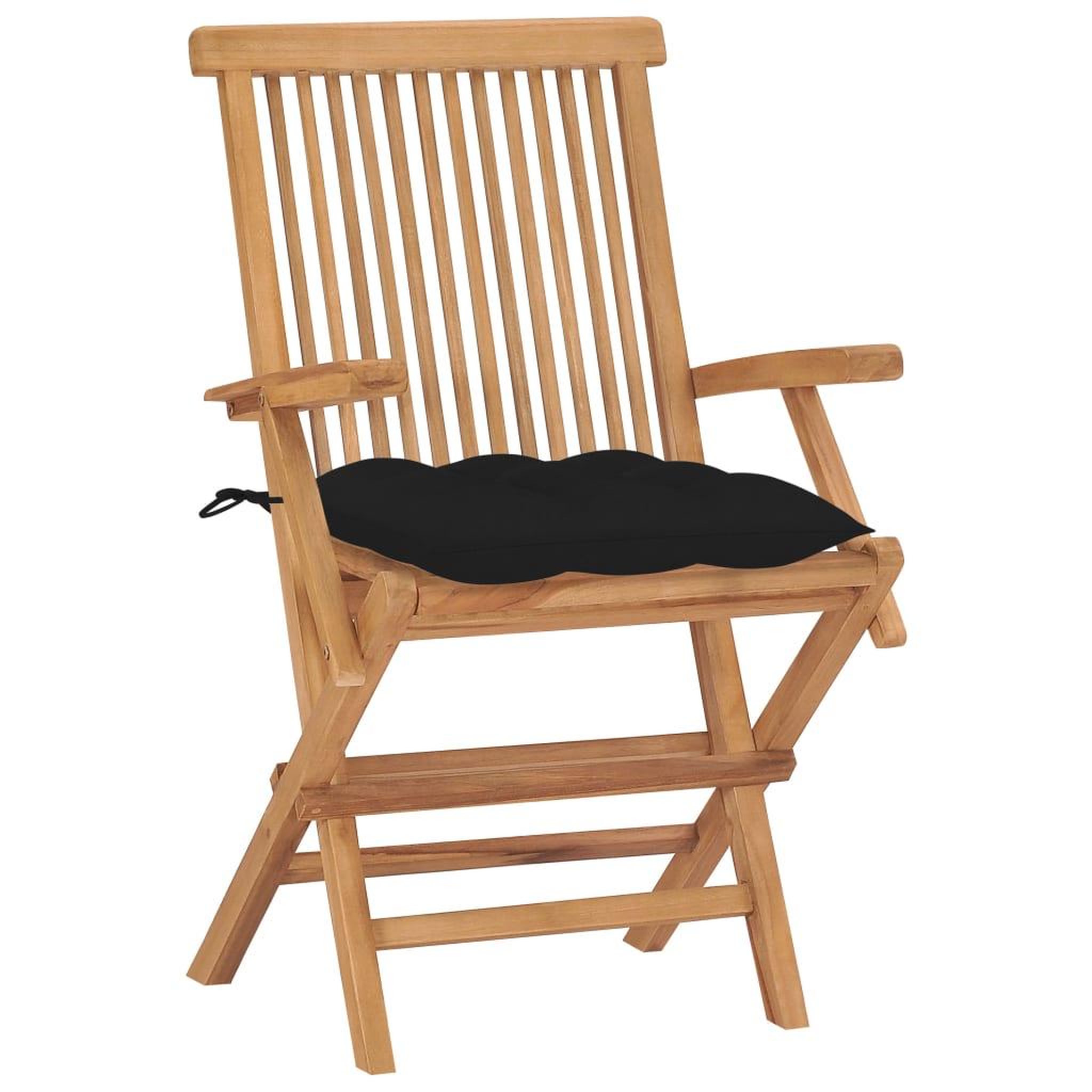 Voir la diapositive 3 : VIDAXL Chaises de jardin avec coussins noir lot de 8 Bois teck massif
