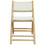 Voir la diapositive 5 : VIDAXL Ensemble de bistro pliante 5 pcs et coussins blanc creme bambou
