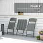Voir la diapositive 5 : OUTSUNNY Ensemble meubles de jardin design table carré et chaises pliables résine tressée imitation rotin gris
