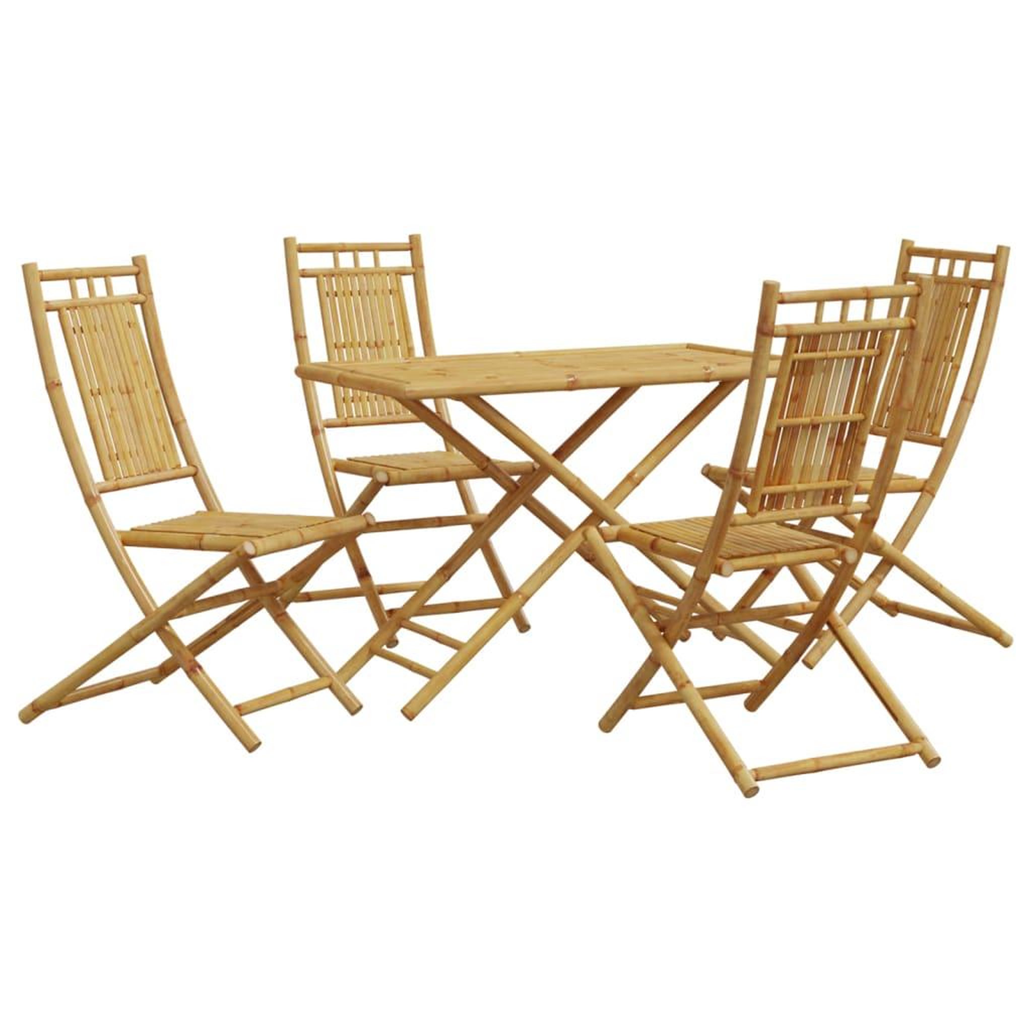 Voir la diapositive 2 : VIDAXL Ensemble a manger de jardin 5 pcs bambou