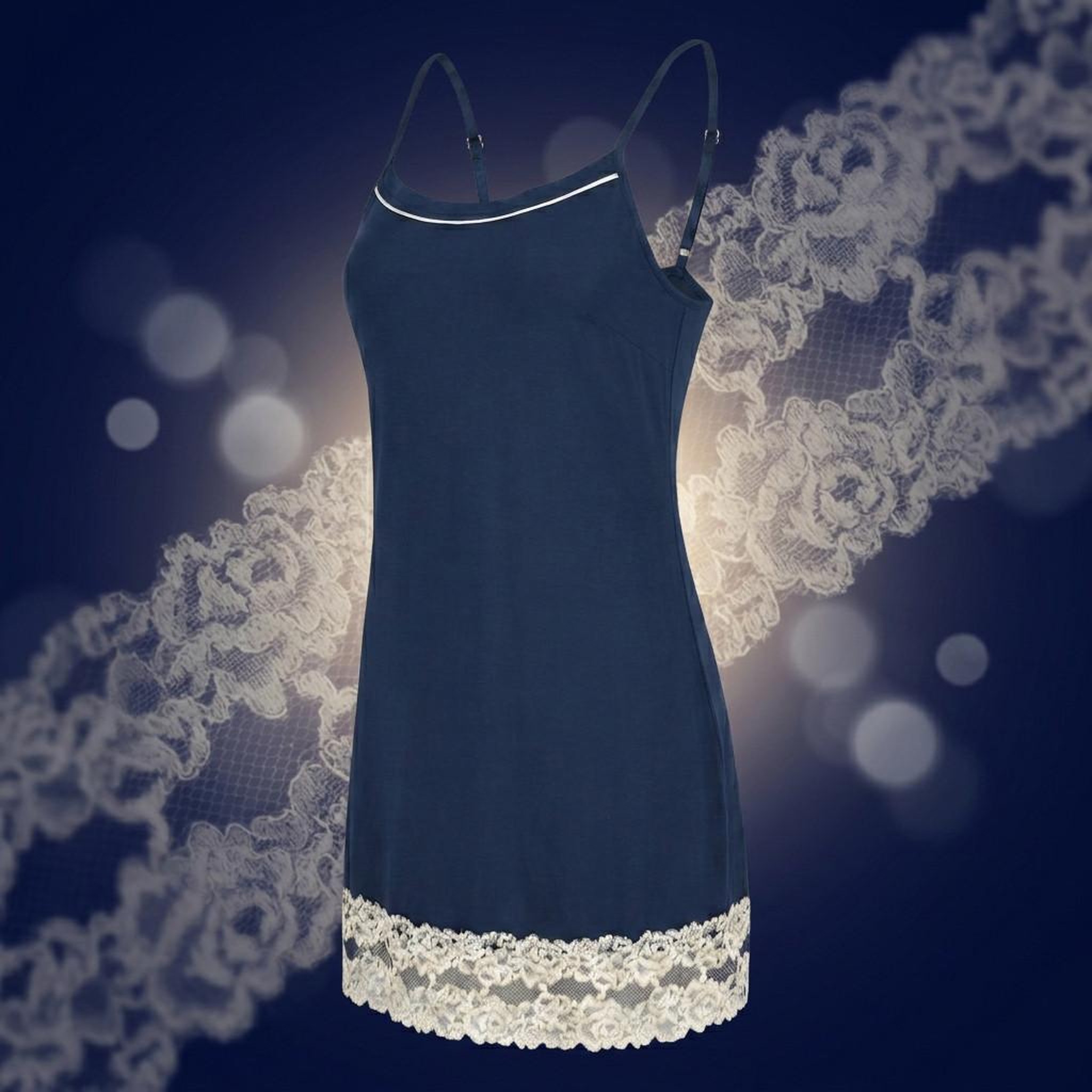 Voir la diapositive 3 : OZABI OZABI Nuisette Kimono Femme Dentelle Florale Viscose Loungewear 2 Pièces