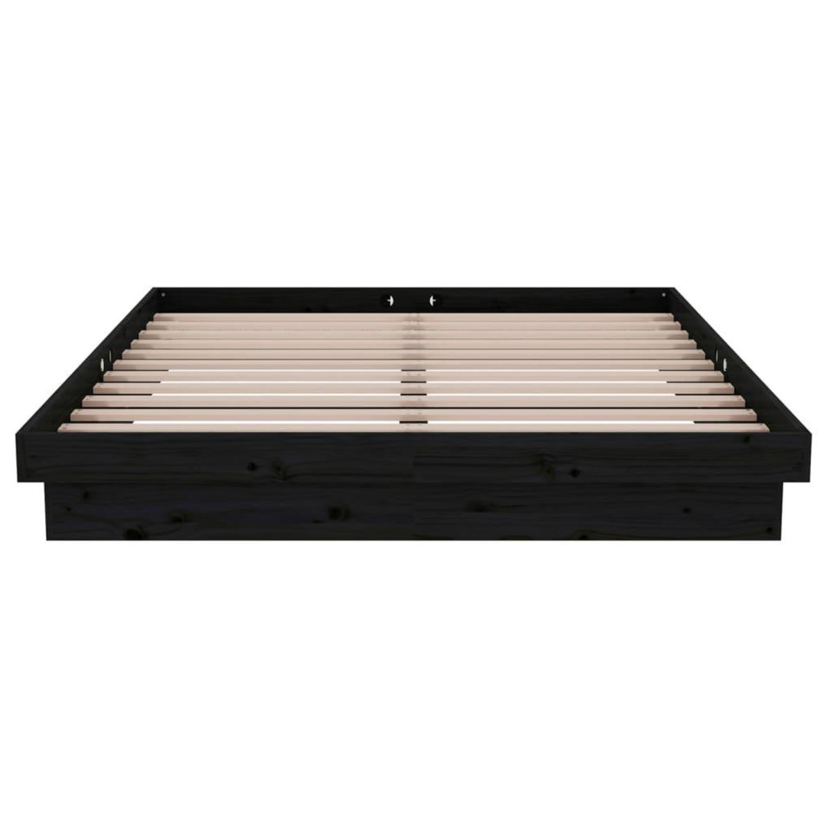 VIDAXL Cadre de lit sans matelas noir bois massif 140x190 cm