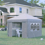 Voir la diapositive 2 : OUTSUNNY Tonnelle barnum pop-up 3 x 3 x 2,75 m anti-UV 30+ sac transport et lestage inclus blanc