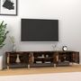 Voir la diapositive 3 : VIDAXL Meuble TV chene fume 180x31,5x40 cm bois d'ingenierie