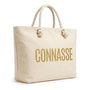 Voir la diapositive 1 : OZABI OZABI Sac de Plage Femme Jute Synthétique – Message Pailleté – Cordage