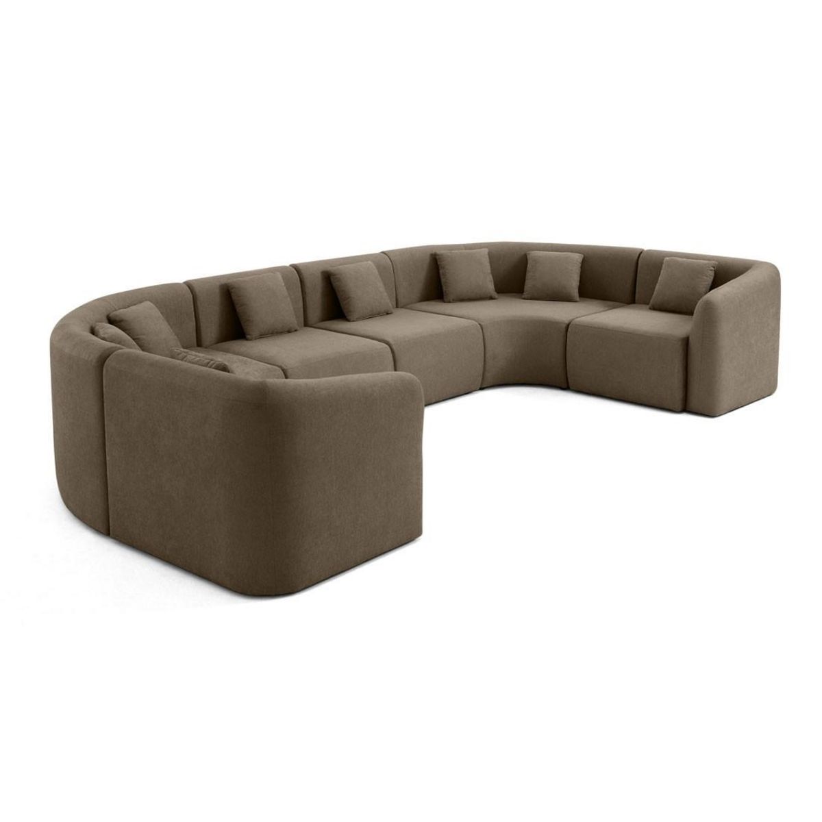 LISA DESIGN Ikare - canapé modulable panoramique - 7 places - en tissu